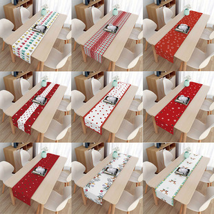 New Christmas Table Flag Fabric Tea Flag Cross-border Table Mat Holiday Gift Tea Table Tea Table TV Cabinet Decorative Cloth