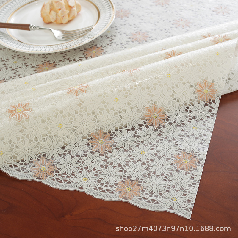 Thickened Oil-Proof Pvc Tablecloth, No-Wash, Stain-Resistant and Waterproof, Scandinavian Thick Coffee Table Cloth, Rectangular, Home-Made