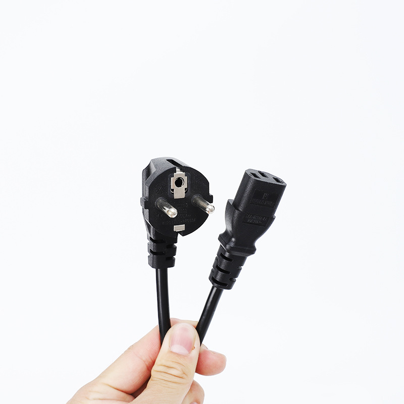 European Three-Pin Suffix Power Cord Korean Pipe Plug Three-Pin C13 Extension Cord 3*0.75 Square Genuine Standard