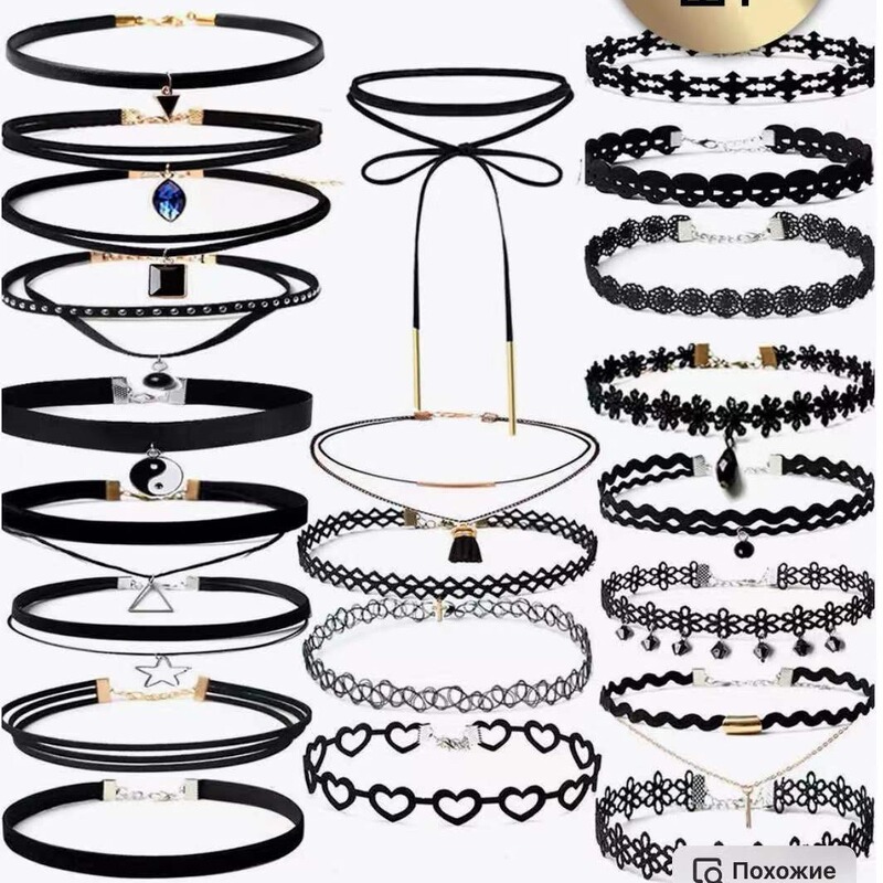 2024 cross-border new black all-match lace clavicle chain suit wholesale daily wear fashion necklace jewelry