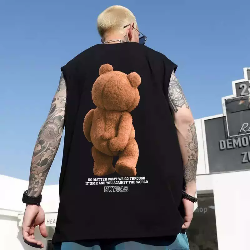 Мужская летняя тонкая свободная баскетбольная майка без рукавов, модная спортивная майка для внешней торговли, трансграничной торговли в Европе и Америке.