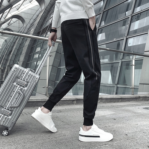 Men's Leisure Pants Korean Style Spring and Summer Trend Brand Drawstring Ankle Pants Harem Pants Sports Pants Elastic Breathable Quick-drying Breathable