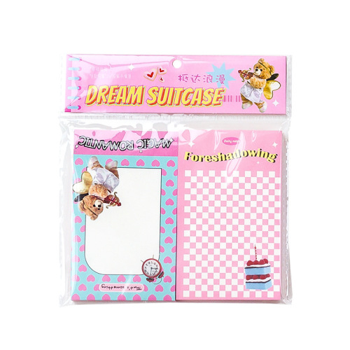 Message Dream Suitcase Notebook Korean style ins retro tearable message note note paper 160 sheets 6 styles