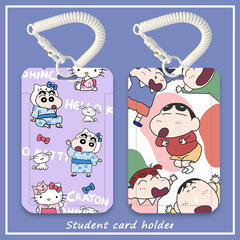 Crayon Shin-chan Cartoon Card Holder: Student ID, Campus Card, Meal Card, and Metro Card Organizer & Protective Case with Slide-Open Design