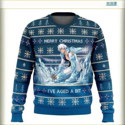 Comercio exterior transfronterizo 3D impresión digital spot hombres casual todo-fósforo hombro de manga larga suéter suelto cuello redondo