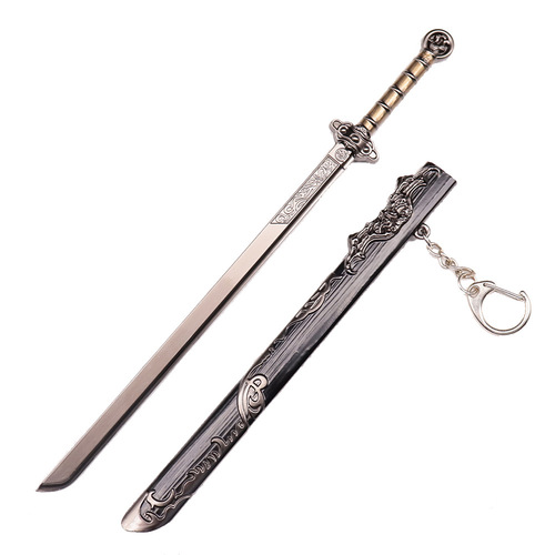 Tang Dynasty weapon model around Langya Bang 22 cm Tang Hengdao with sheath handicraft metal model sword