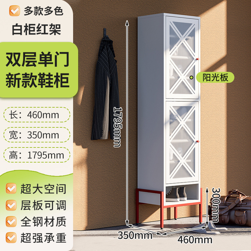 超厚钢制鞋柜对开门过道轻奢卧室防尘带锁玄关客厅组合入户收纳柜|undefined