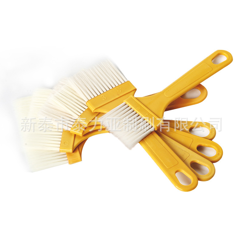 Mango Delgado amarillo placa de plástico cepillo de catering barbacoa cepillo de aceite condimento de alimentos varios cepillo de limpieza al por mayor