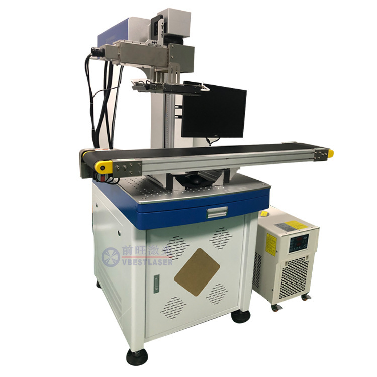 塑料金属usb接头全自动光纤激光打标机 ic芯片视觉定位激光打标机