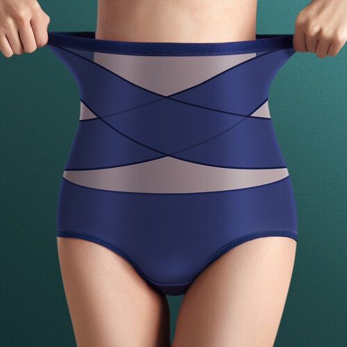 Women's High-Waist Tummy Control Shaping Bodysuit with Seamless Waistband and Ice Silk Light Shaping Underwear