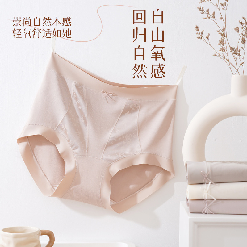 High-Quality High-Waisted Women's Panties with Slight Compression, Comfortable Full Coverage, Made from Lyocell 10A Mulberry Silk with Extended Crotch Triangle Briefs