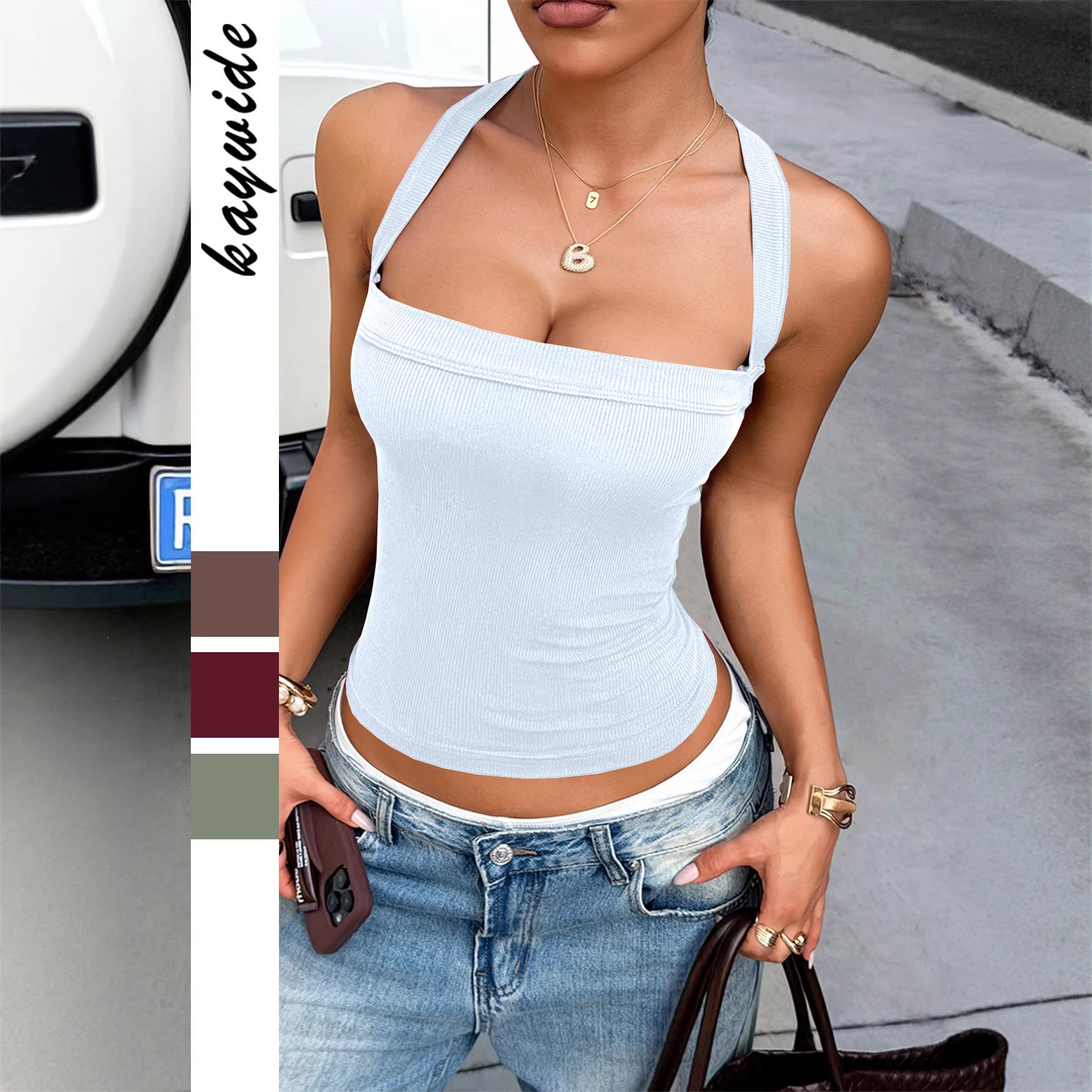 Transfronterizos Europa y América Y2K hottie hanger chaleco de pecho de mujer 2026 Amazon estación independiente image 10