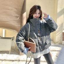 花灰色羽绒服女冬季加厚外套2025新款超火巨好看韩系小个子面包服