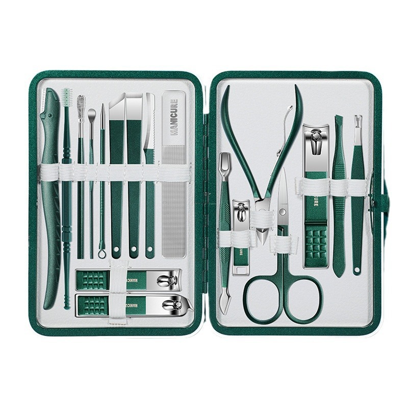 Regalo de piel muerta conjunto completo de pinzas de uñas kit de herramientas pedicura empuje uñas cortadoras de uñas cuchara de orejas set de cortador de uñas