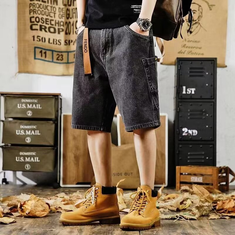 Men's Jeans Summer Thin American Style Retro High Street Fashion Brand Pants Loose Straight Casual Washed Pants