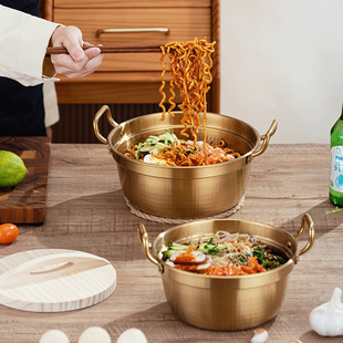 304 Instant Noodle Pot Cross-Border Korean Stainless Steel Small Pot Mini Pot Korean Instant Noodle Pot Sukiyaki Pot Ramen Pot Hot Pot