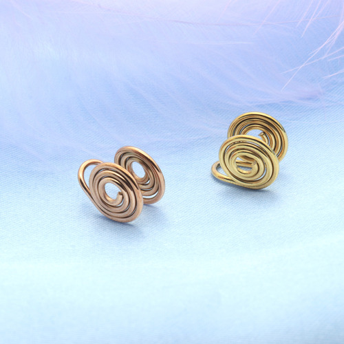 Cross-border new stainless steel pierced mosquito coil ear clips, ear buckles, U-shaped ear clips, 18K vacuum plating