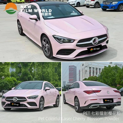 Automotive Film – matte laser Black - colorful-laser-sakura-powder