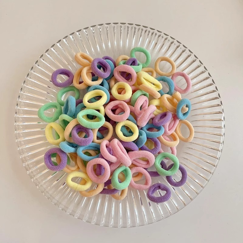 Bebés color caramelo de alta elasticidad pulgar anillo de cabello de niñas adornamiento de cabello de dopamina no daña banda de goma de cabello