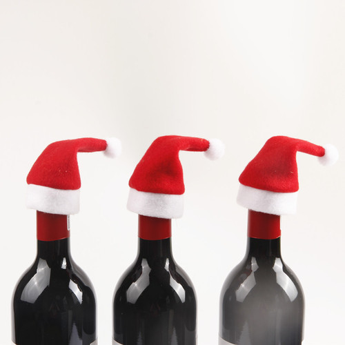  new mini Christmas hat wine bottle hat Christmas small hat Christmas hat knife and fork set Christmas decoration accessories