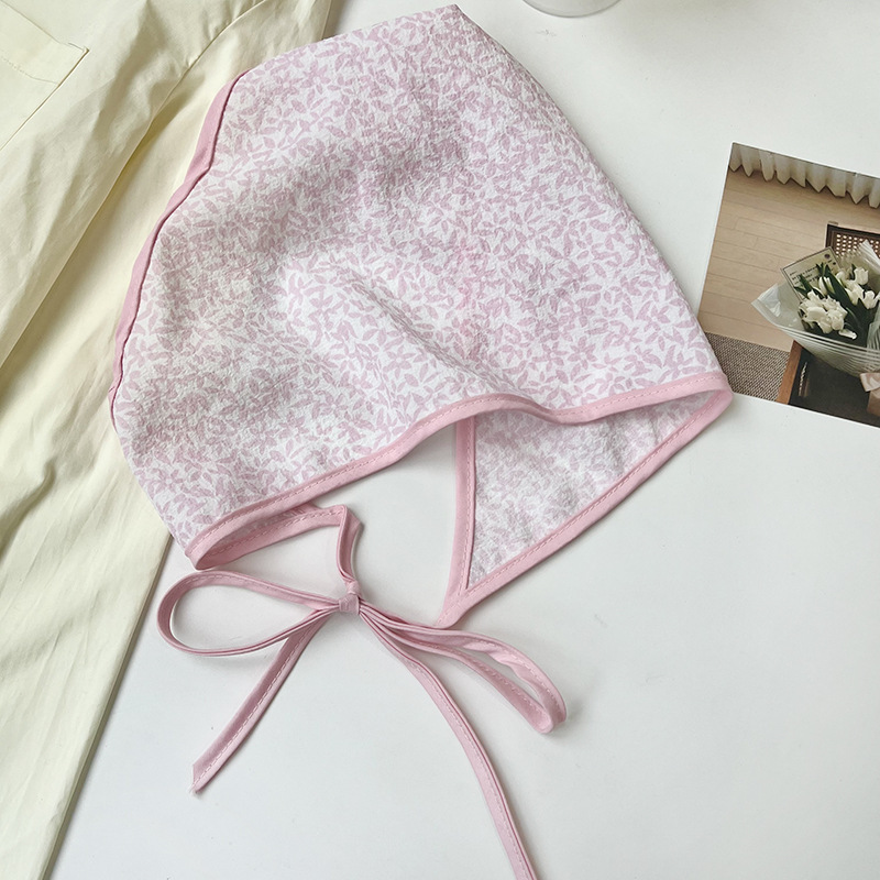 Nuevo rosa fresas lindas niñas de punto pañuelo triángulo pañuelo correa de cabello multifuncional alta sensación de fotos bufandas delgadas