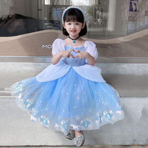  Spring Cinderella Princess Dress Cinderella Girls' Dress Formal Dress Halloween Foreign Trade One-Stop Service 