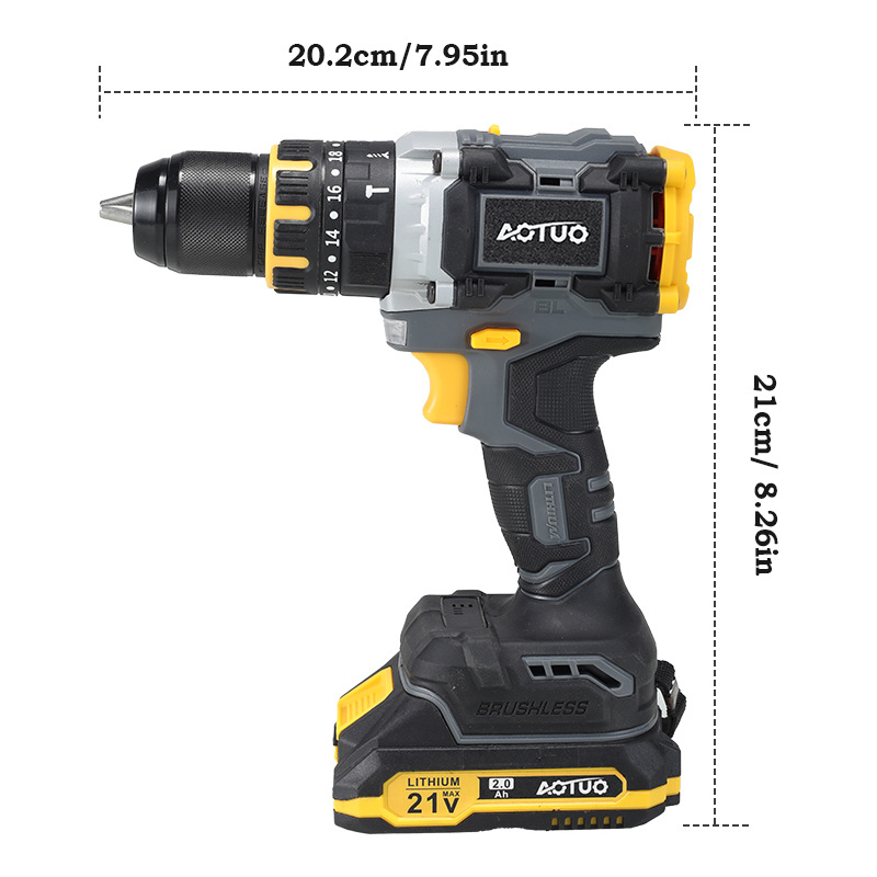 Transfronterizos de alta potencia sin escobillas taladro de mano 13mm taladro de impacto taladro de litio industrial taladro de carga taladro destornillador eléctrico