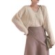 2024 New Sweet Cute College Style Girl's Top Loose Outer Wear Short Long Sleeve One Button Knitted Cardigan