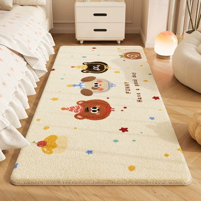 Avtomobil döşəmə paspasları – Bedside Rug, Autumn and Winter Cooling - happy-bear-4060cm-soft-imitation-cashmere