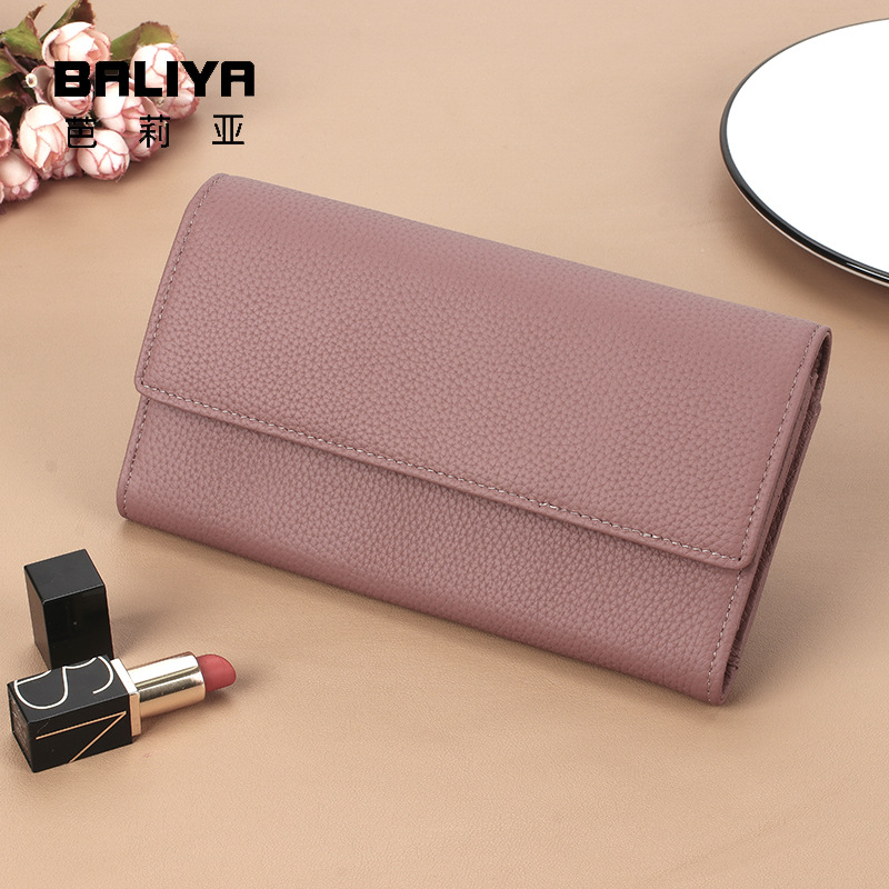 КОШ ЕЛЕКnueva billetera larga transfronteriza para mujer, bolso de mano de piel de vaca suave de cuero ruso, bolso de tarjeta para mujer