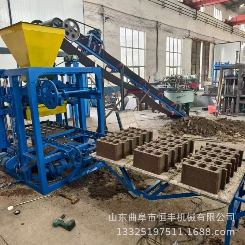 空心砖花砖机 尼日利亚免烧砖机 2-45直推式混泥土砂石制砖机