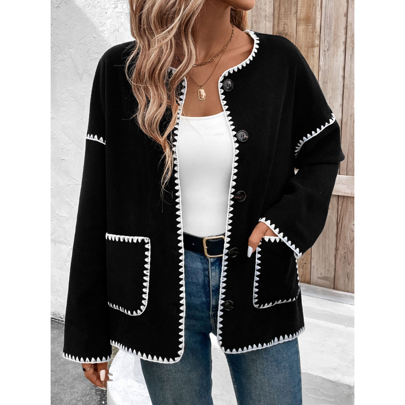 Wholesale Autumn/Winter Bestsellers: Loose-Fitting White Fleece Jackets With Decorative Edges For Commuting And Casual W_ecoleips.com