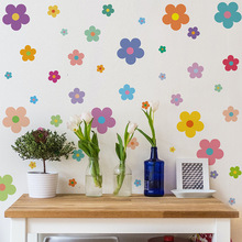 CH23017亚马逊彩色花朵墙贴幼儿园女孩卧室衣柜装饰自粘贴画