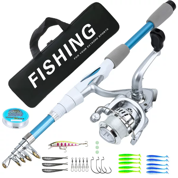Complete set of fishing gear for beginners in cross-border fishing, telescopic lure rod 1.8M, factory direct sales, custom wholesale