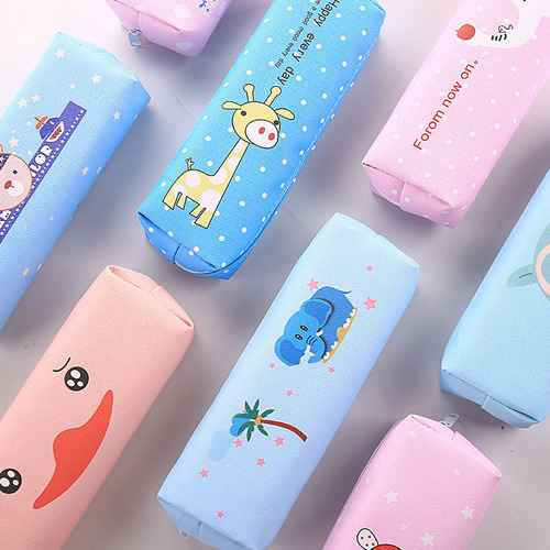 Cute cartoon pencil bag, simple large-capacity high-looking pencil bag, elementary school birthday stationery box storage bag wholesale