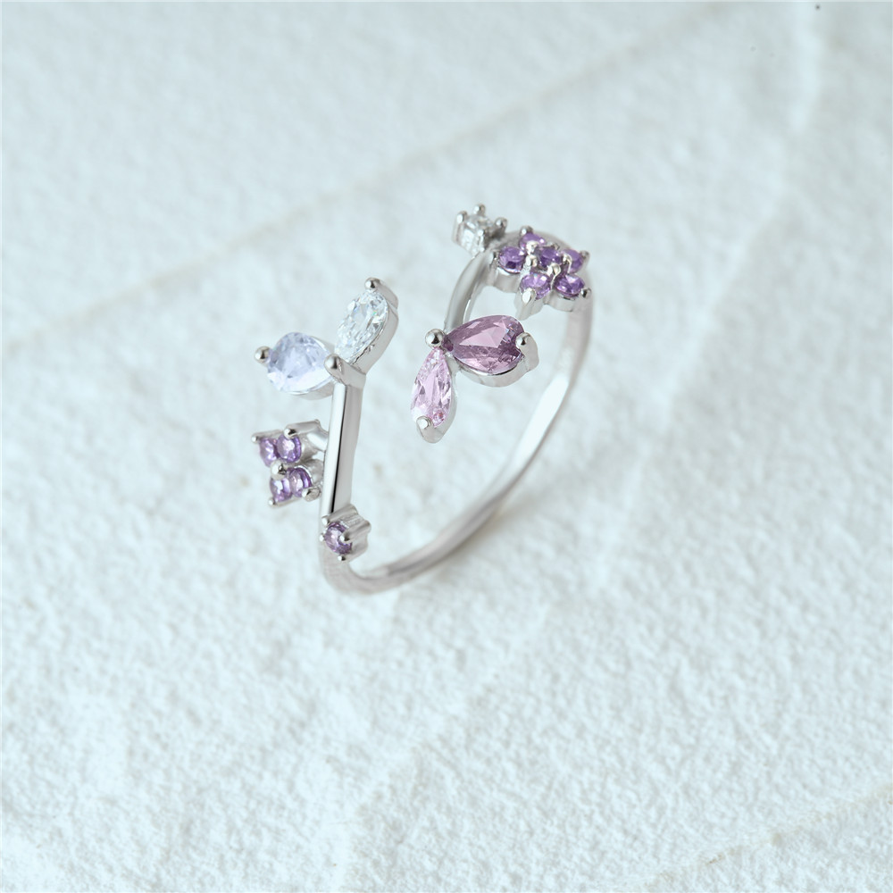 4g Weight Zircon Inlay Material Open Rings Classification Adjustable Ring Size 1 Piece Quantity Daily Occasion 925 Sterling Silver Material Geometric Pattern Women's Gender Plating, Inlay Design Simple Style Style 925 Sterling Silver Zircon Geometric Open Rings 34