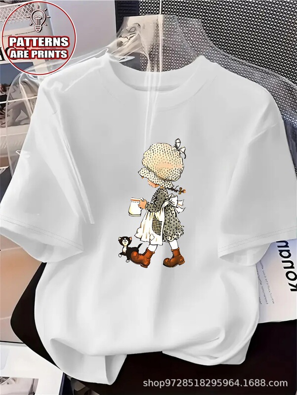 2026 Cross-Border Hot Sale: Holly and Her Cat Printed Short-Sleeve Women's T-Shirt, Logo Printable, Dropshipping Available 2026 2026 Cross-Border Hot Sale: Holly and Her Cat Printed Short-Sleeve Women's T-Shirt, Logo Printable, Dropshipping Available 2026