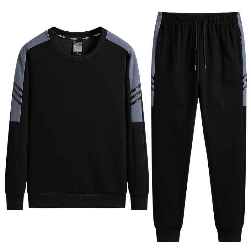 Nuevo otoño e invierno cuello redondo suéter casual conjunto deportivo para hombres y adolescentes moda suelta marca de moda traje de algodón