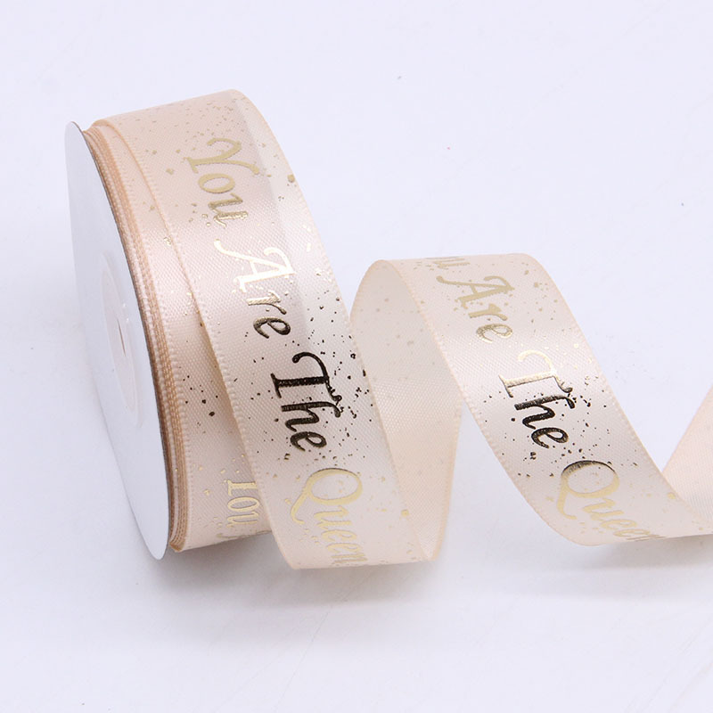 Ribbon de regalo del día de la diosa Día de la mujer Caja de regalo del día de la diosa Embalaje de flores Ribbon de estampado de 8 puntos Ribbon