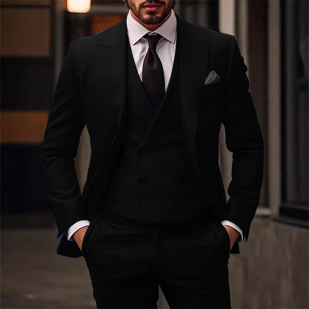 Nuevos trajes transfronterizos europeos y estadounidenses de comercio exterior de tamaño grande tres piezas de novio y padrino anfitrión vestido de fiesta traje