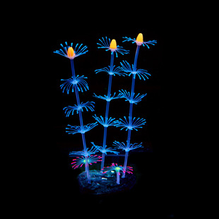 Aquarium Landscaping, Aquatic Plants, Fish Tank Decorations, Fluorescent Effect Silicone Simulated Coral Ornaments, Marine Plant Accessories