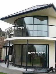 Villa self-built house broken bridge aluminum doors and windows hollow tempered Arc Glass flat window aluminum alloy doors and windows sealed balcony