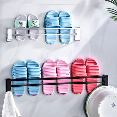 Punch holes Shower Room Slippers rack Wall mounted Space aluminum gate TOILET shoes Storage Shelf Washbasin