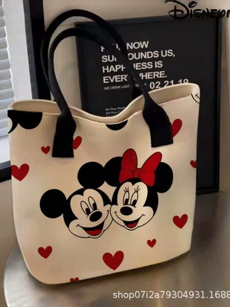 Cross-Border Fashion Cartoon Canvas Bag for Women 2025 New Large-Capacity Commuter Casual Versatile Shoulder Tote Bag