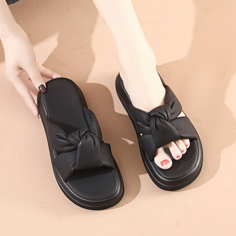 Pantuflas de Plataforma con Puntera Abierta para Mujer, PU, Caucho, para Playa