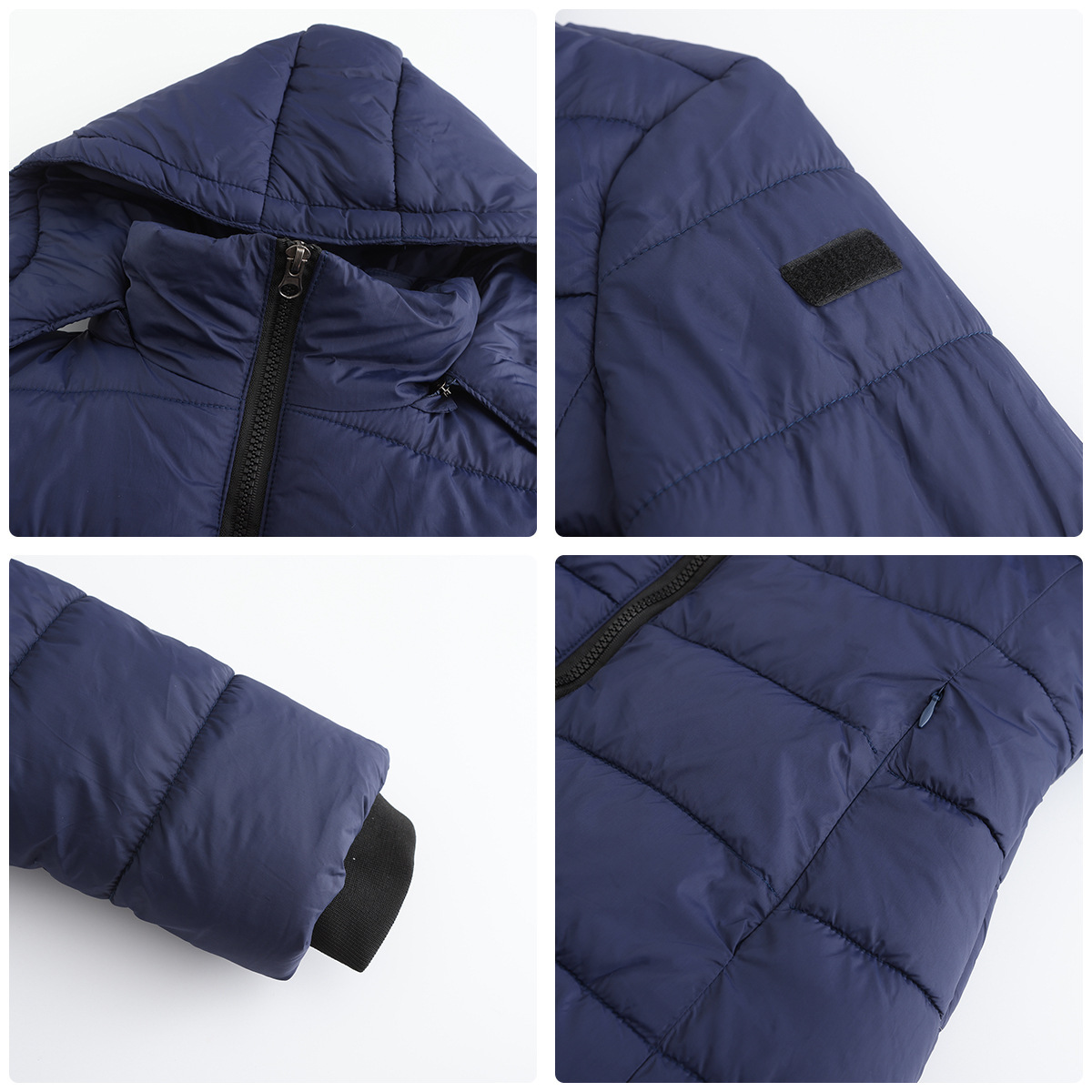 Abrigo de invierno para mujer con capucha extraíble parka impermeable_voghion.com