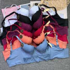 8排扣一款蕾丝内衣薄底钢圈胸罩Chinese underwear in stock