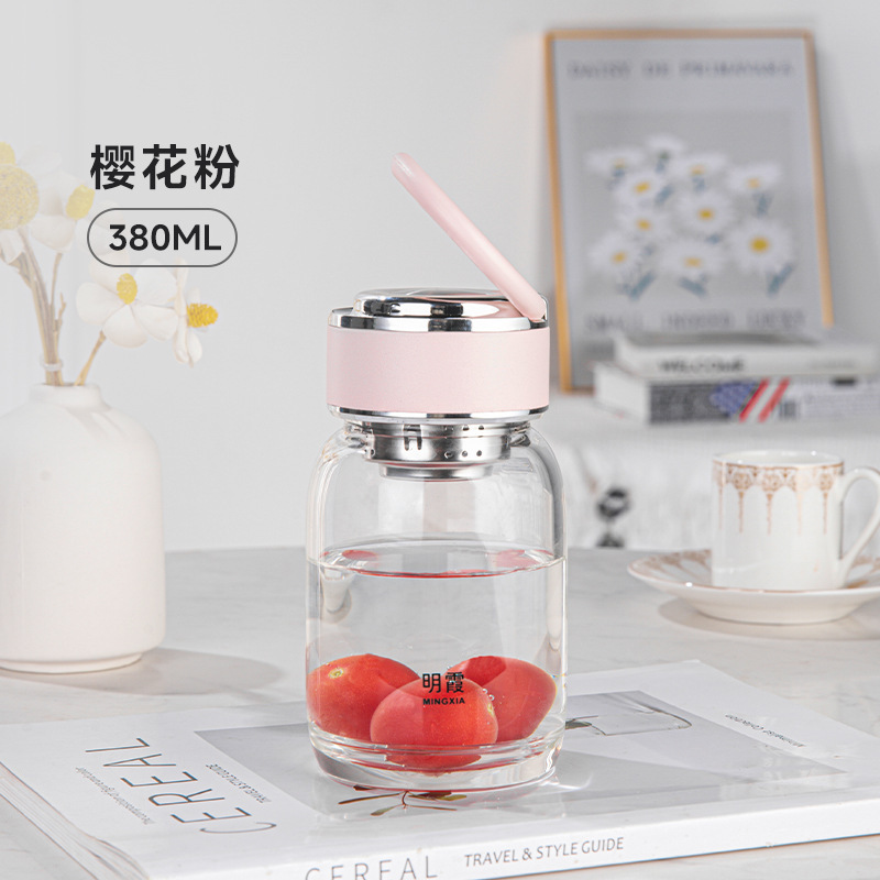 Mingxia 単層高ホウケイ酸塩 INS スタイルガラスミニティーカップホームウォーターカップハンドル付き卸売カスタマイズ|undefined