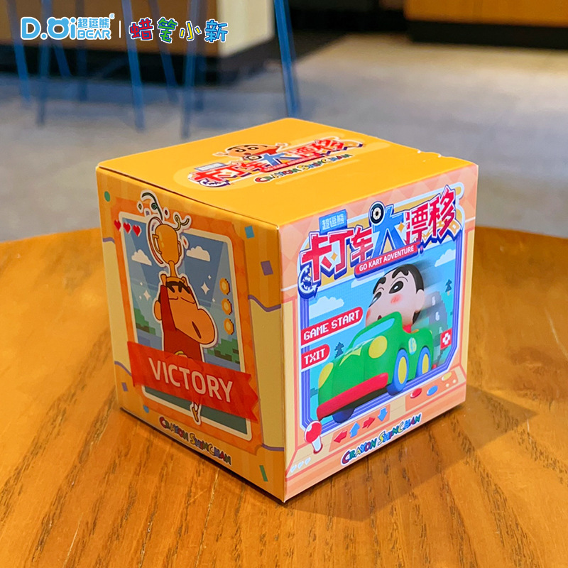 正版蜡笔小新动漫摆件卡丁车系列盲盒旋转飘逸车载摆件居家装饰品|undefined