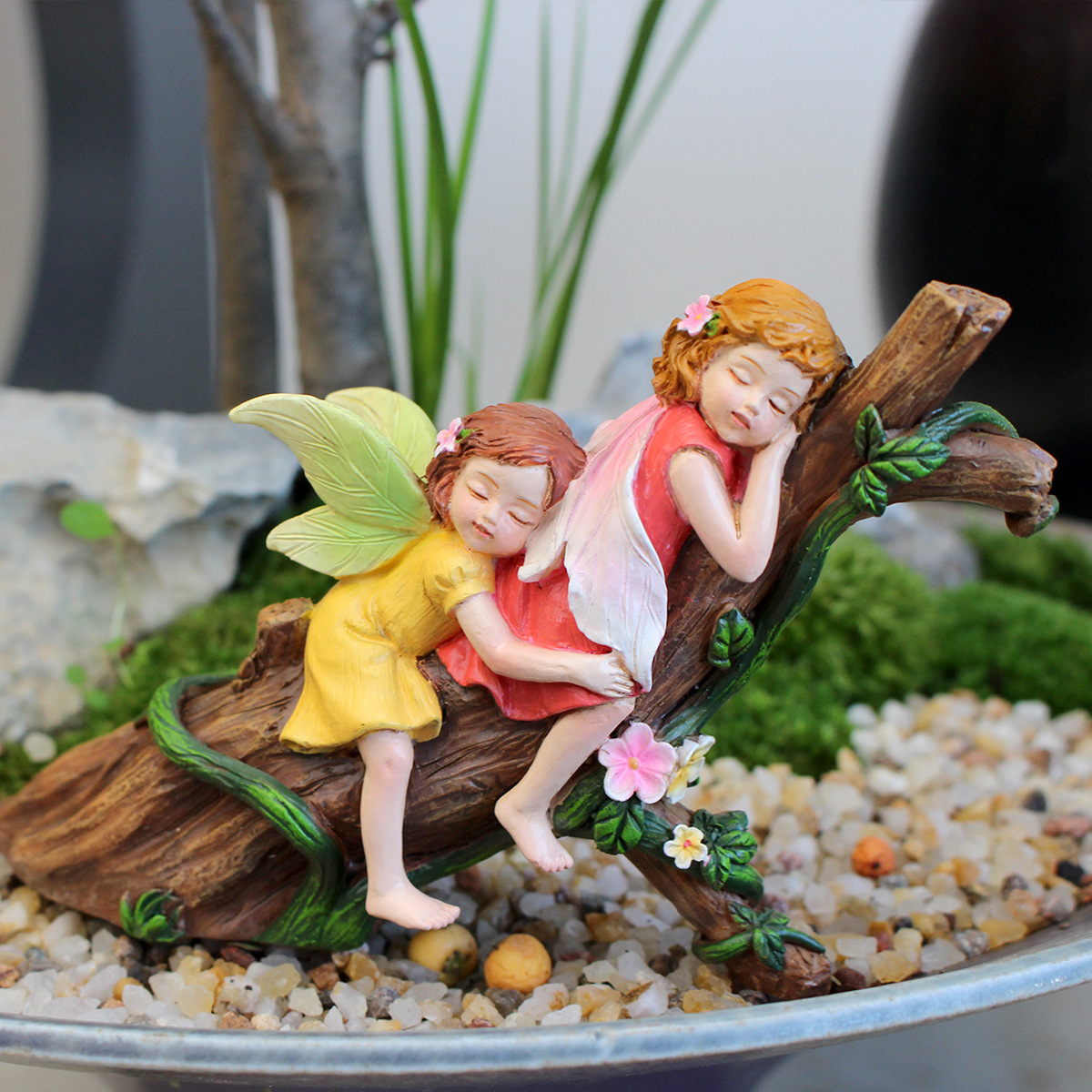 Spring new garden flower fairy resin crafts decoration angel decorations micro landscape  